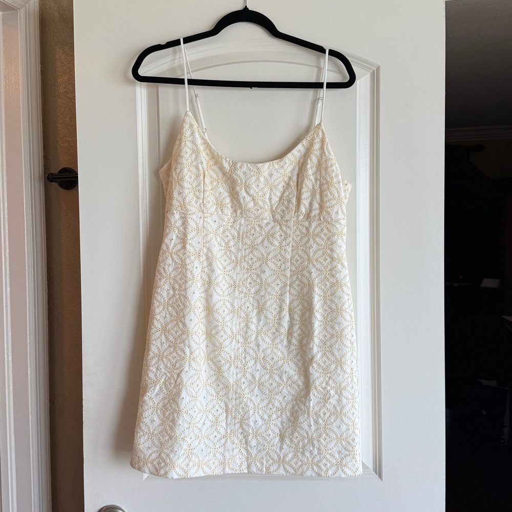 Elegant White eyelet Dress